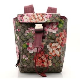 GUCCI GG Supreme Monogram Blooms Small Single Buckle Backpack Beige Multicolor Dry Rose 1674449 FASHIONPHILE at Fashionphile
