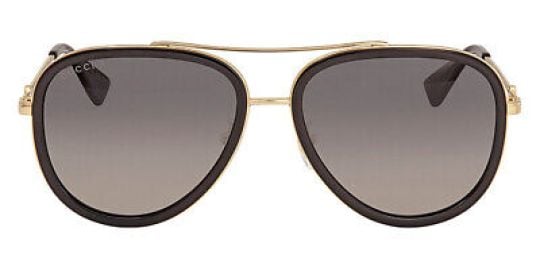 GUCCI GG0062S 011 Aviator Gold Grey 57 mm Womenaposs Sunglasses eBay at eBay