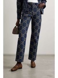 GUCCI Jumbo GG denim-jacquard high-rise straight-leg jeans at Net a Porter