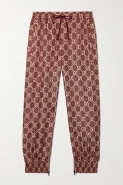 GUCCI Lam-trimmed silk-twill track pants NET-A-PORTER at Net a Porter