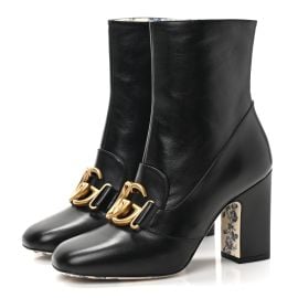 GUCCI Malaga Kid GG Victoire 95mm Ankle Boots 365 Black 1371144 FASHIONPHILE at Fashionphile