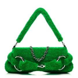 GUCCI Merino Wool Medium Maxi Horsebit Chain Shoulder Bag Green 1421715 FASHIONPHILE at Fashionphile