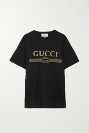 GUCCI Oversized appliqud printed cotton-jersey T-shirt NET-A-PORTER at Net a Porter