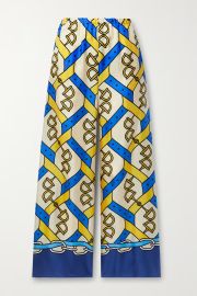 GUCCI Printed silk-twill wide-leg pants NET-A-PORTER at Net a Porter