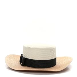 GUCCI Straw Effect Fabric Wide Brim Hat With Bow XL White Black 1293526 FASHIONPHILE at Fashionphile