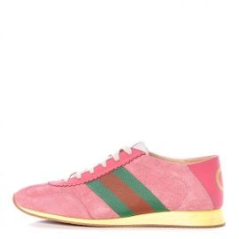 GUCCI Suede Web Womens Rocket Sneakers 41 Rhododendron Pink 461909 FASHIONPHILE at Fashionphile