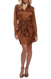 GUESS Alya Long Sleeve Mini Shirtdress at Nordstrom