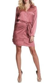 GUESS Alya Long Sleeve Mini Shirtdress at Nordstrom