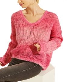 GUESS Ariane V-neck Loose-Knit Sweater  Reviews - Sweaters - Women - Macys at Macys