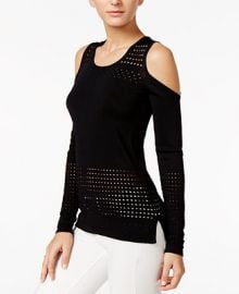 GUESS Casandra Perforated Cold-Shoulder Top at Macys