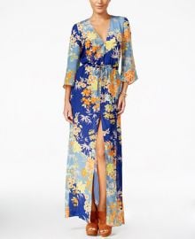 GUESS Constanze Printed Bell-Sleeve Maxi Dress at Macys