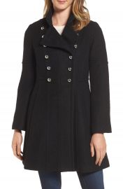 GUESS Double Breasted Fit   Flare Coat at Nordstrom