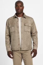 GUESS Faux suede overshirt Men at Guess