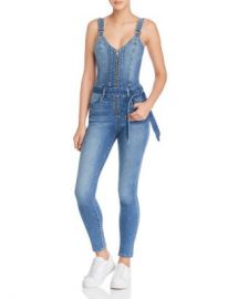 GUESS Kaia Belted Denim Jumpsuit  Women - Bloomingdale s at Bloomingdales