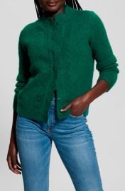 GUESS Macie Pointelle Detail Cardigan at Nordstrom