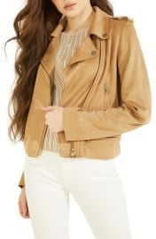 GUESS Monica Faux Suede Moto Jacket at Nordstrom