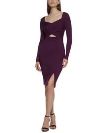 GUESS Rib-Knit Cutout-Detail Dress    Reviews - Dresses - Women - Macys at Macys