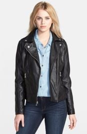 GUESS Shrunken Faux Leather Moto Jacket at Nordstrom