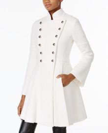 GUESS Skirted Double-Breasted Military Coat Reviews - Coats Jackets - Women - Macys at Macys