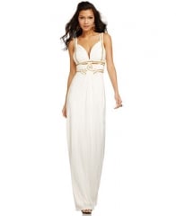 GUESS Sleeveless Beaded Cutout Gown - Women - Macys at Macys