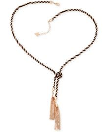 GUESS Two-Tone Knotted Tassle Necklace - Macys at Macys