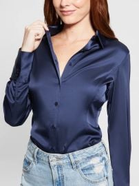 GUESS Women39s Fernanda Satin Corset Shirt - Macy39s at Macys