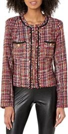 GUESS Women39s Long Sleeve Mikaela Tweed Jacket  Clothing Shoes amp Jewelry at Amazon