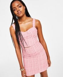 GUESS Womens Emily Tweed Cropped Bustier Top - Macys at Macys