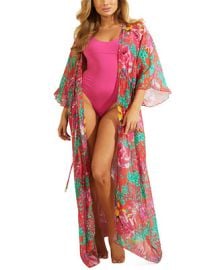 GUESS Womens Eryn Long Kimono Swim Cover-Up - Macys at Macys