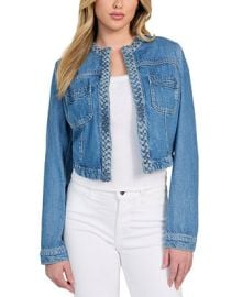 GUESS Womens Juliana Braided Denim Jacket - Macys at Macys