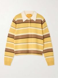 GUEST IN RESIDENCE Cropped striped cashmere polo sweater at Net a Porter