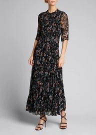 Gabi shirred floral print chiffon midi dress by Veronica Beard at Bergdorf Goodman