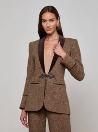 Gable Herringbone Blazer in Brown Herringbone L39AGENCE at L'Agence
