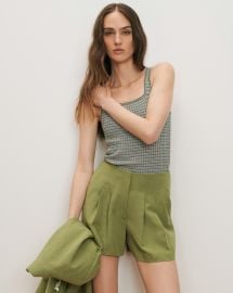 Gables Pleated Short in Cactus at Veronica Beard