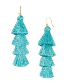 Gabriela Fringe Drops in Turquoise at Baublebar