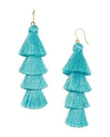 Gabriela Fringe Drops in Turquoise by Baublebar at Baublebar