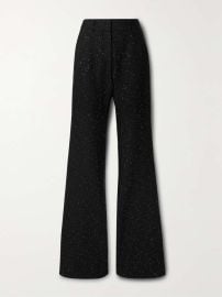 Gabriela Hearst Allanon sequin embellished wool blend flared pants at Net a Porter