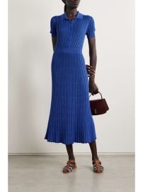 Gabriela Hearst Amor Ribbed Cashmere And Silk blend Midi Dress in Blue at Net a Porter