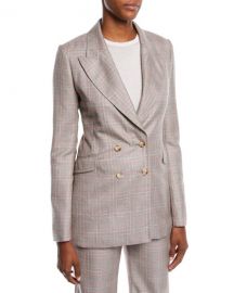 Gabriela Hearst Angel Double-Breasted Cashmere Plaid Suiting Blazer at Neiman Marcus