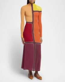 Gabriela Hearst Apollonis Colorblock Wool Cashmere Maxi Dress at Neiman Marcus