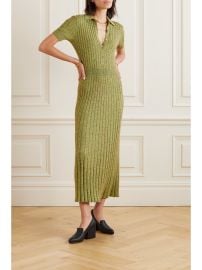 Gabriela Hearst Avant ribbed cashmere and silk blend midi dress at Net a Porter