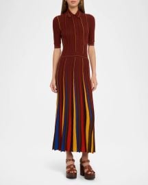 Gabriela Hearst Calypso Pinstripe Merino Dress at Neiman Marcus