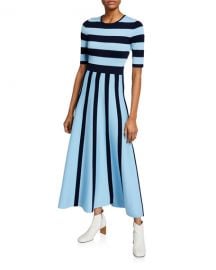 Gabriela Hearst Capote Striped Wool-Cashmere Dress at Neiman Marcus