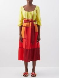 Gabriela Hearst Daphine patchwork cashmere blend twill dress at Matches