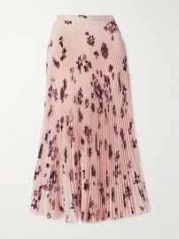 Gabriela Hearst Eames pleated floral print silk twill midi skirt at Net a Porter
