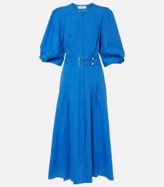 Gabriela Hearst Elea puff sleeve linen maxi dress at Mytheresa