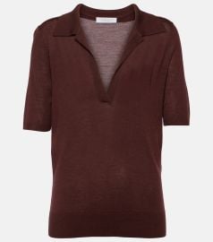 Gabriela Hearst Frank cashmere and silk polo shirt at Mytheresa