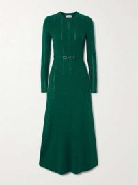 Gabriela Hearst Imagene belted ribbed pointelle knit wool midi dress at Net a Porter