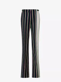 Gabriela Hearst Jones striped wool and silk blend twill wide leg pants at Selfridges