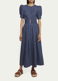 Gabriela Hearst Patricia Chambray Midi Dress - at Bergdorf Goodman